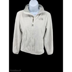 The North Face  Fleece Jacket Pockets White Embroidery Full Zip XS